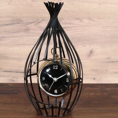 Black Bird Cage Gold Hanging Table Clock - Vintage Kitchen Clock