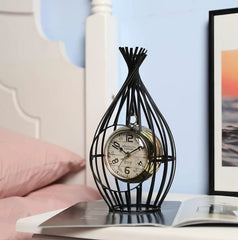 Black Bird Cage Gold Hanging Table Clock - Vintage Kitchen Clock