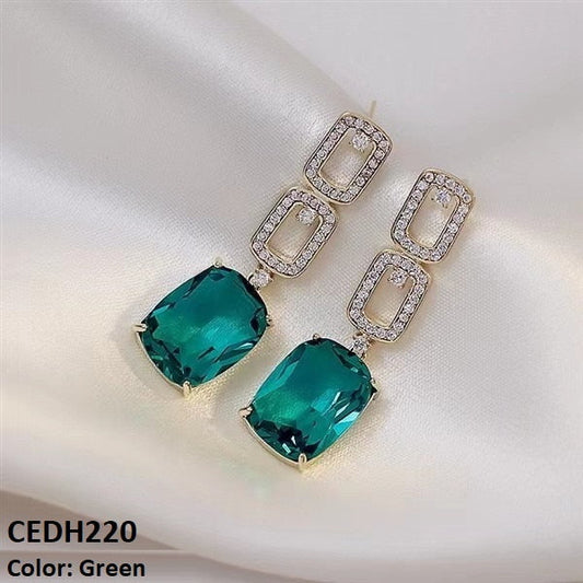 CEDH220 BTO Sterling Square Drop Earrings Pair - CEDH