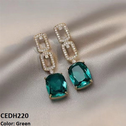 CEDH220 BTO Sterling Square Drop Earrings Pair - CEDH