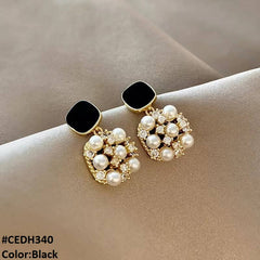 CEDH340 BTO Square Ear Drop Earrings Pair - CEDH