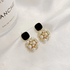 CEDH340 BTO Square Ear Drop Earrings Pair - CEDH