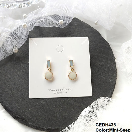 CEDH435 SIQ Painted Circle Ear Drop Pair - CEDH