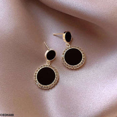 CEDH488 YYZ Double Round Drop Earrings - CEDH