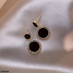 CEDH488 YYZ Double Round Drop Earrings - CEDH