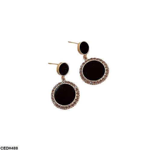 CEDH488 YYZ Double Round Drop Earrings - CEDH