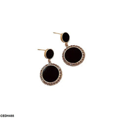 CEDH488 YYZ Double Round Drop Earrings - CEDH