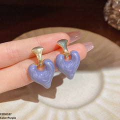 CEDH527 JMN Heart Drop Earrings - CEDH