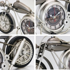 Retro Metal Motorcycle Table Clock