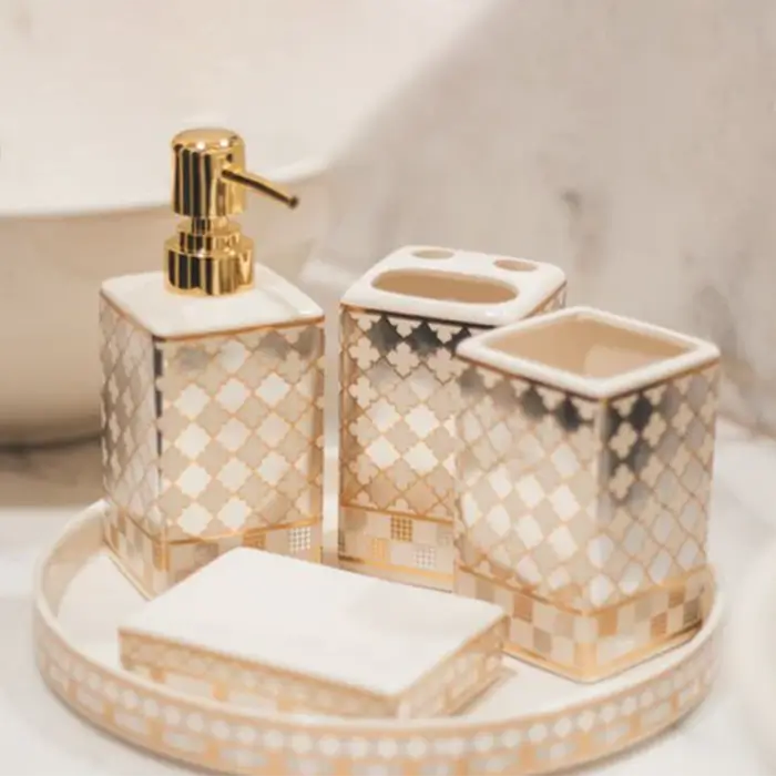 Ceramic Tray Bathroom Set