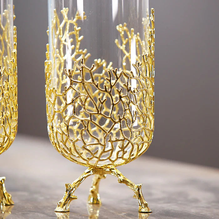 Exclusive Metal Coral Vases (Set Of 2)