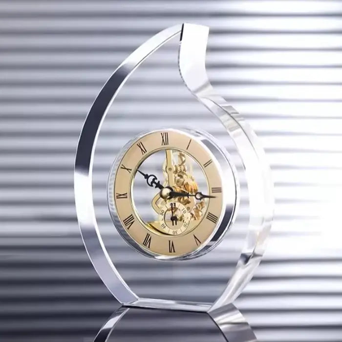 Whisper Crystal Gears Table Clock