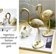 Golden Flamingo Statue (1 Pc)