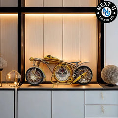 Retro Metal Motorcycle Table Clock