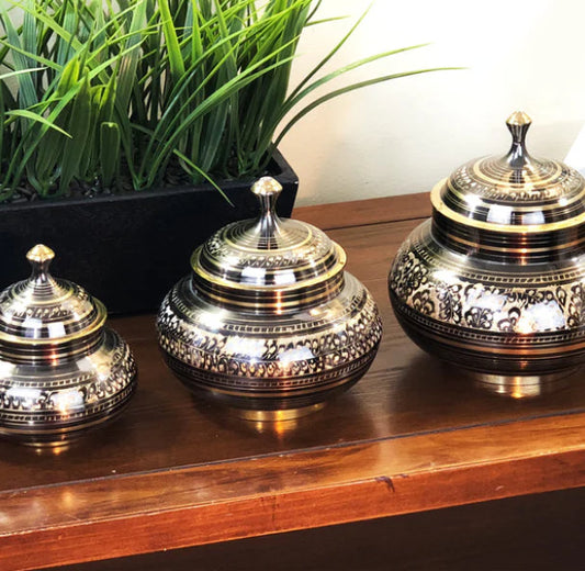 Brass Pot Decor (Set of 3)