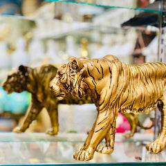 Golden Tiger Resin Statue For Home Indoor Office