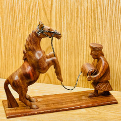 Wooden Horse & Man Culture Set