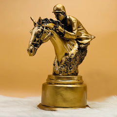 Race Horse and Jockey Rider Sculpture