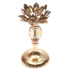 FLOWER CANDLE STAND METAL GOLDEN