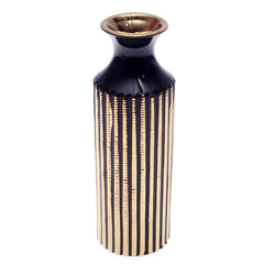 TABLE VASE CERAMIC BLACK GOLDEN