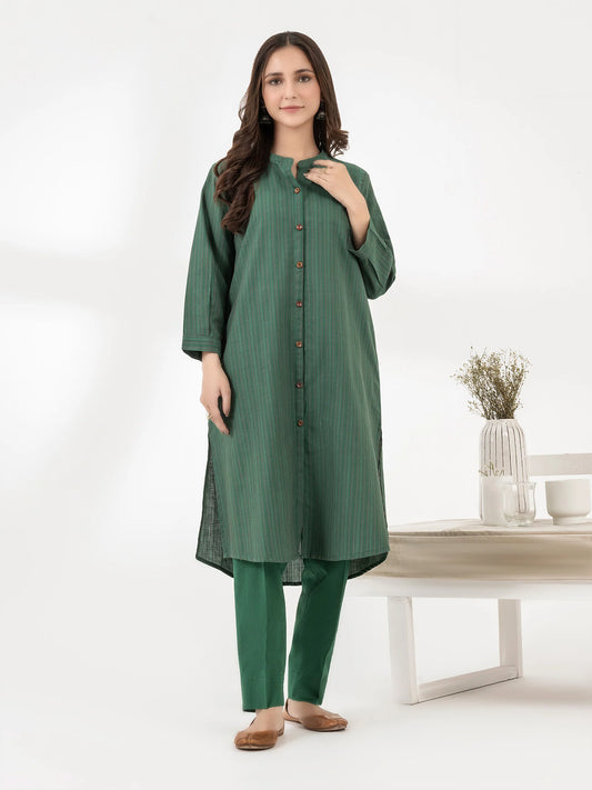 2 Piece Yarn Dyed Suit-Embroidered (Pret)