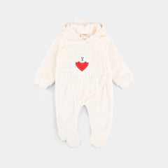 INFANT UNISEX MIX FABRIC ROMPER-CREAM