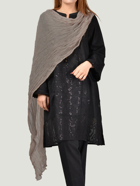 Crinkle Chiffon Dupatta - Grey