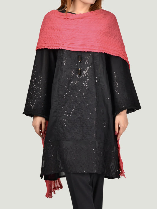 Crushed Dupatta-Red