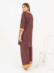 2 Piece Cambric Suit-Paste Print (Pret)