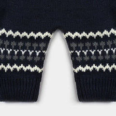 INFANT BOYS SWEATER KNIT ROMPER W/CAP AMULET-NAVY-OFF WHITE