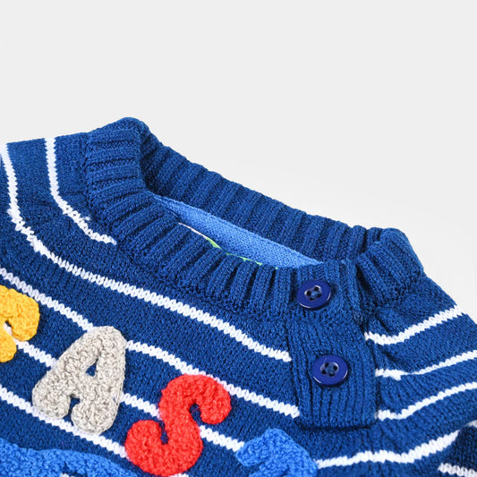 INFANT BOYS ACRYLIC SWEATER FAST-BRIGHT BLUE