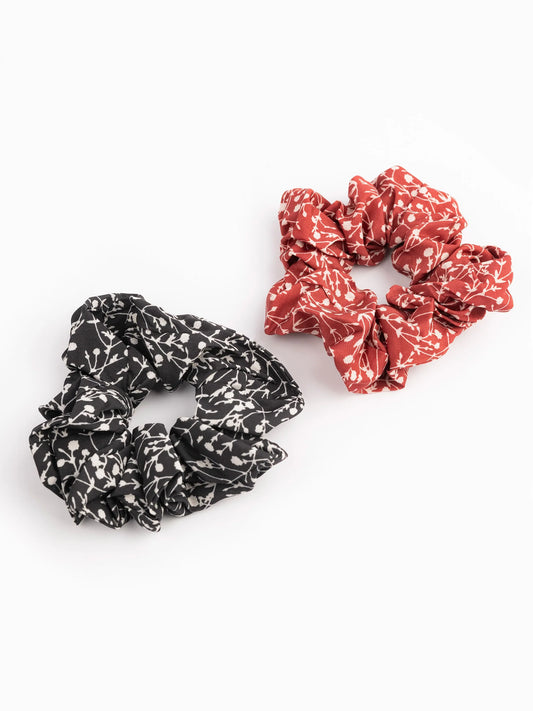 Floral Print Scrunchies