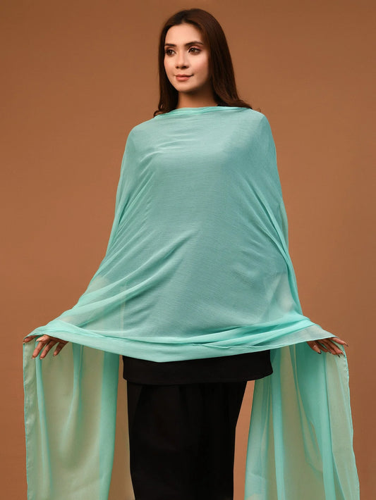 Chiffon Dupatta - Aqua