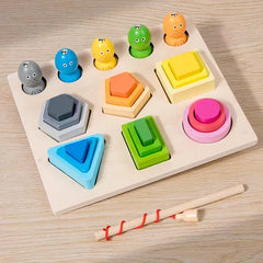 2in1 Wooden Color Sleeve Fishing Game