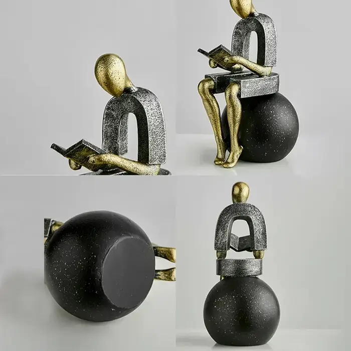 Modern Decorative Abstract Reading Figure Bookend (2 Pcs)
