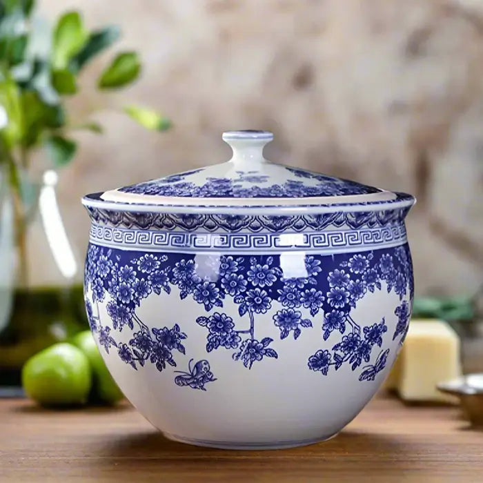 Decorative Blue Texture Temple Jar