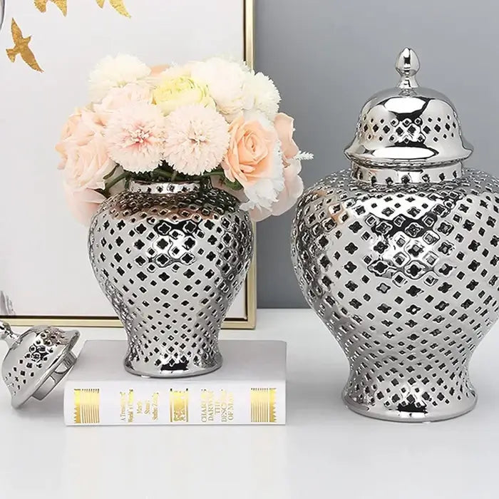 Decorative Ginger Jar with Lid (Set Of 2)