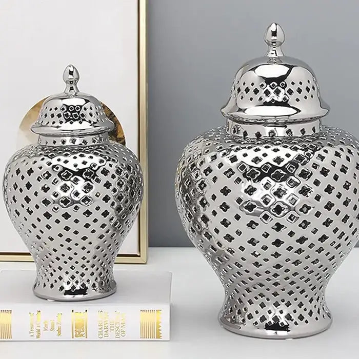 Decorative Ginger Jar with Lid (Set Of 2)