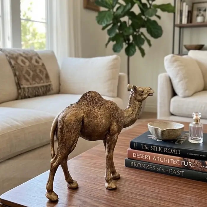 Decorative Gold Finished Camel Statue