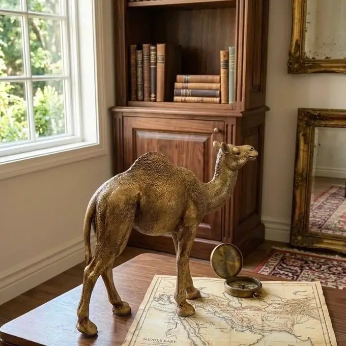 Decorative Gold Finished Camel Statue
