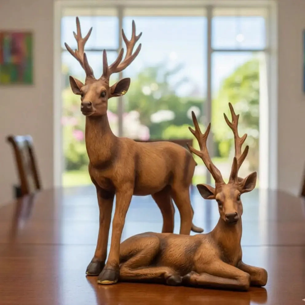 Deer Figurines Lawn Ornaments (Set Of 2)
