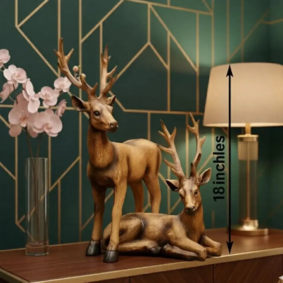 Deer Figurines Lawn Ornaments (Set Of 2)