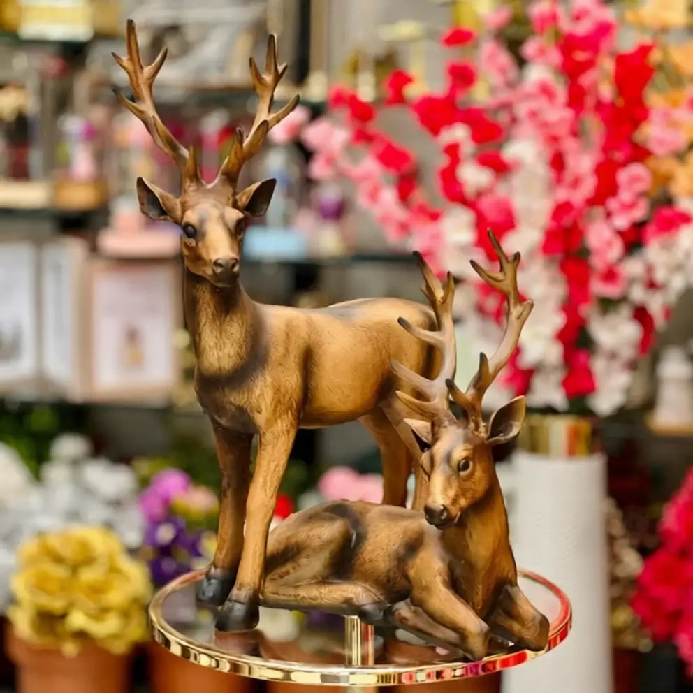 Deer Figurines Lawn Ornaments (Set Of 2)