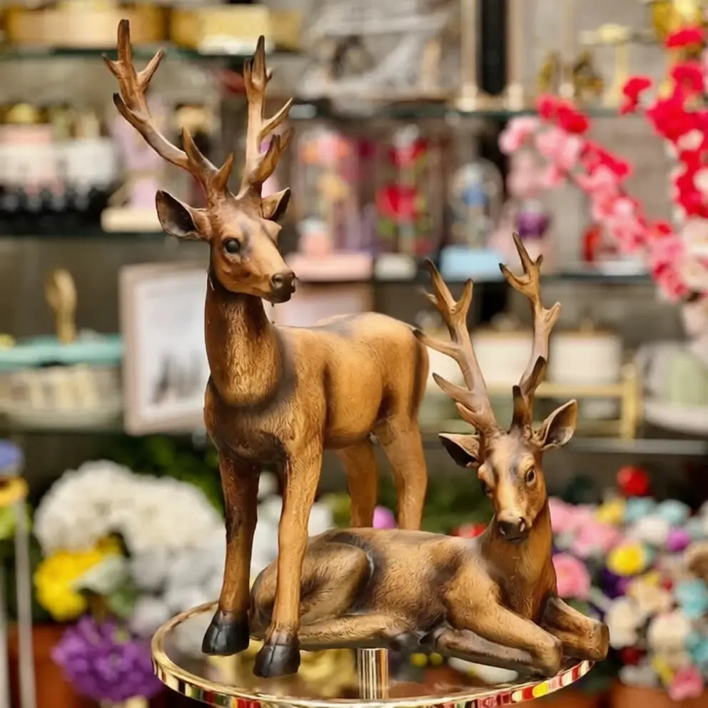 Deer Figurines Lawn Ornaments (Set Of 2)