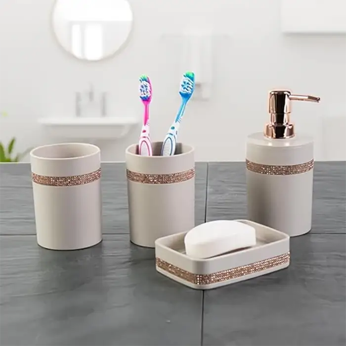Diamante Bath Set (Set of 4)