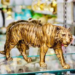 Golden Tiger Resin Statue For Home Indoor Office