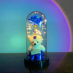 LED Eternal Teddy Bear Rose Decor