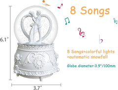 Musical Snow Couple Globe Ornament