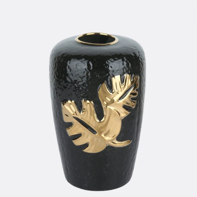 Black Leaflet Vase