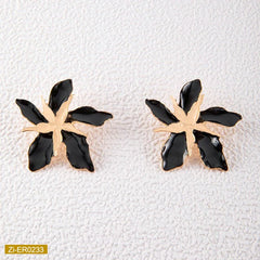 Metal Dripping Oil Flowers Earrings